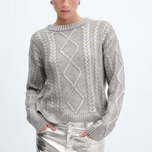 MANGO Foil braided jumper